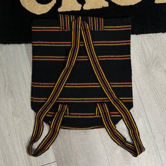 Vintage Harley Davidson Boho Embroidered Stripe Backpack Bag - Picture 2 of 5